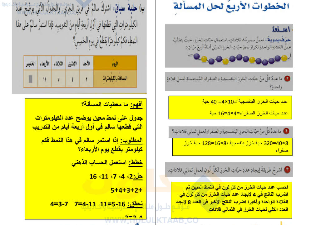 حل كتاب الرياضيات سادس الفصل الأول